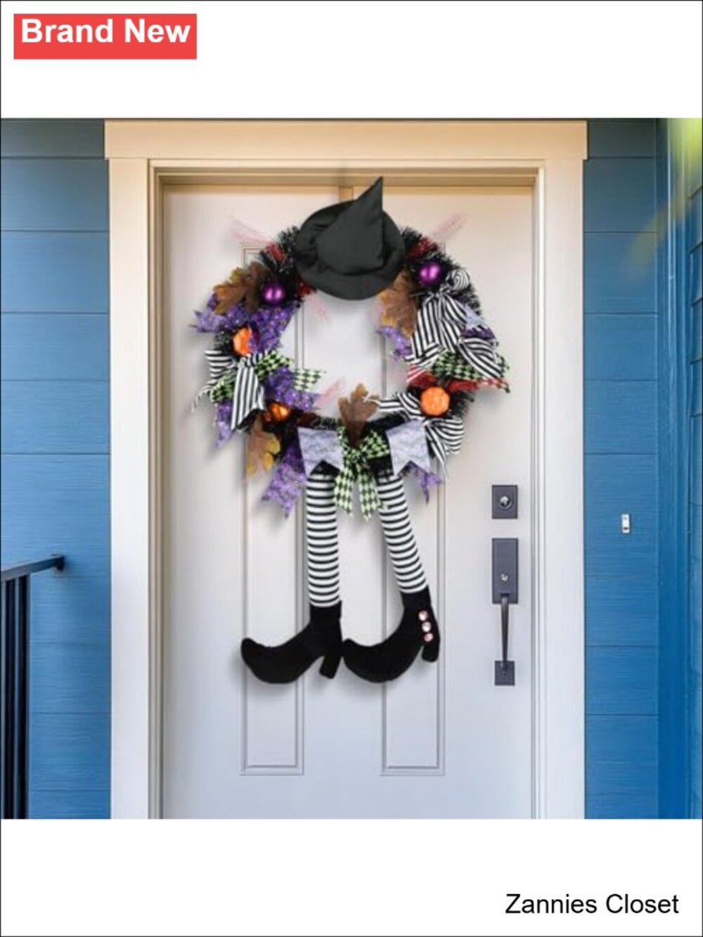👻 Halloween Wreath for Front Door Indoor Outdoor Decor 13x24in Handmade Fabric